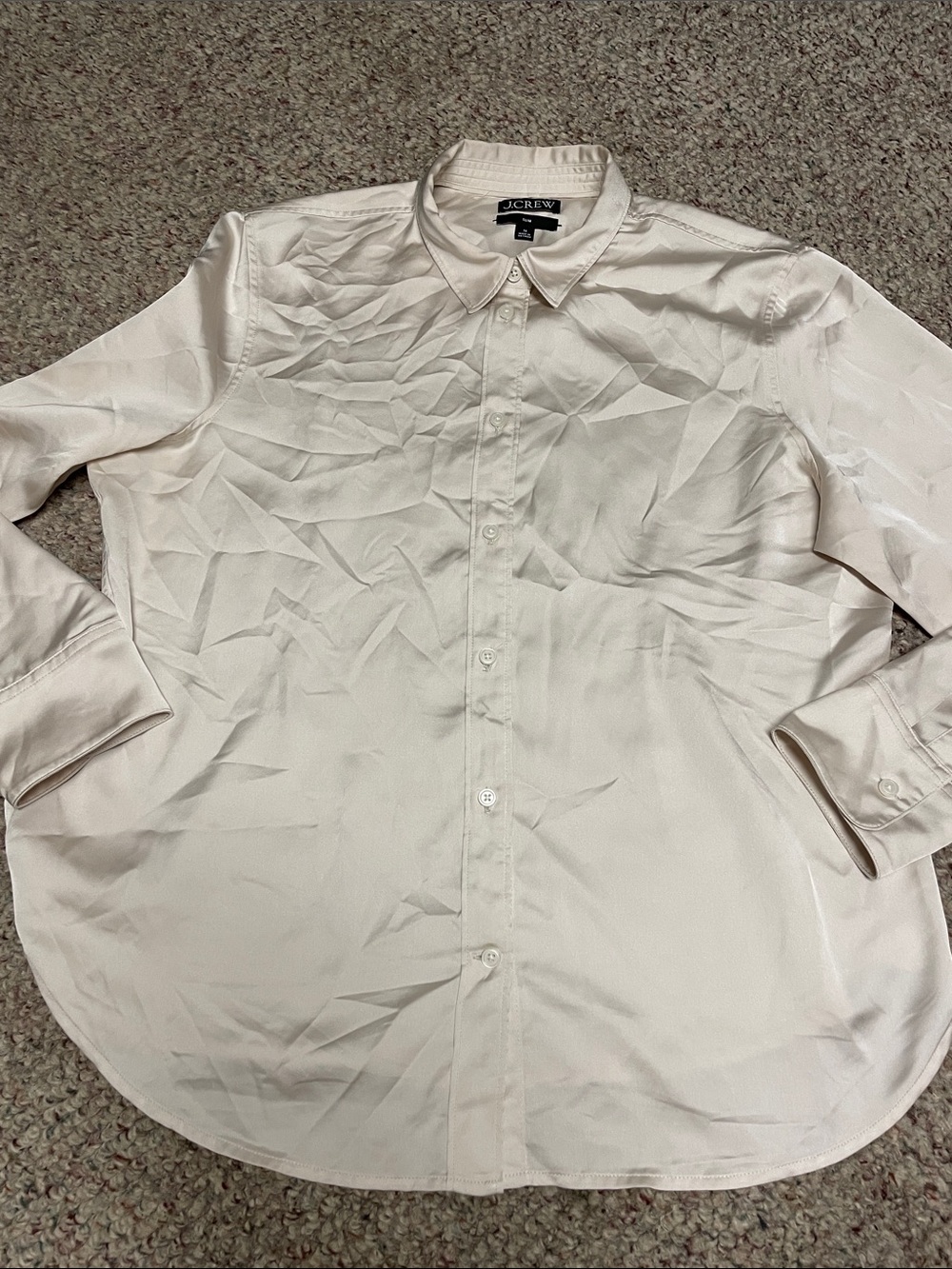J. Crew silky Light Cream Button-Down Dress Shirt- new